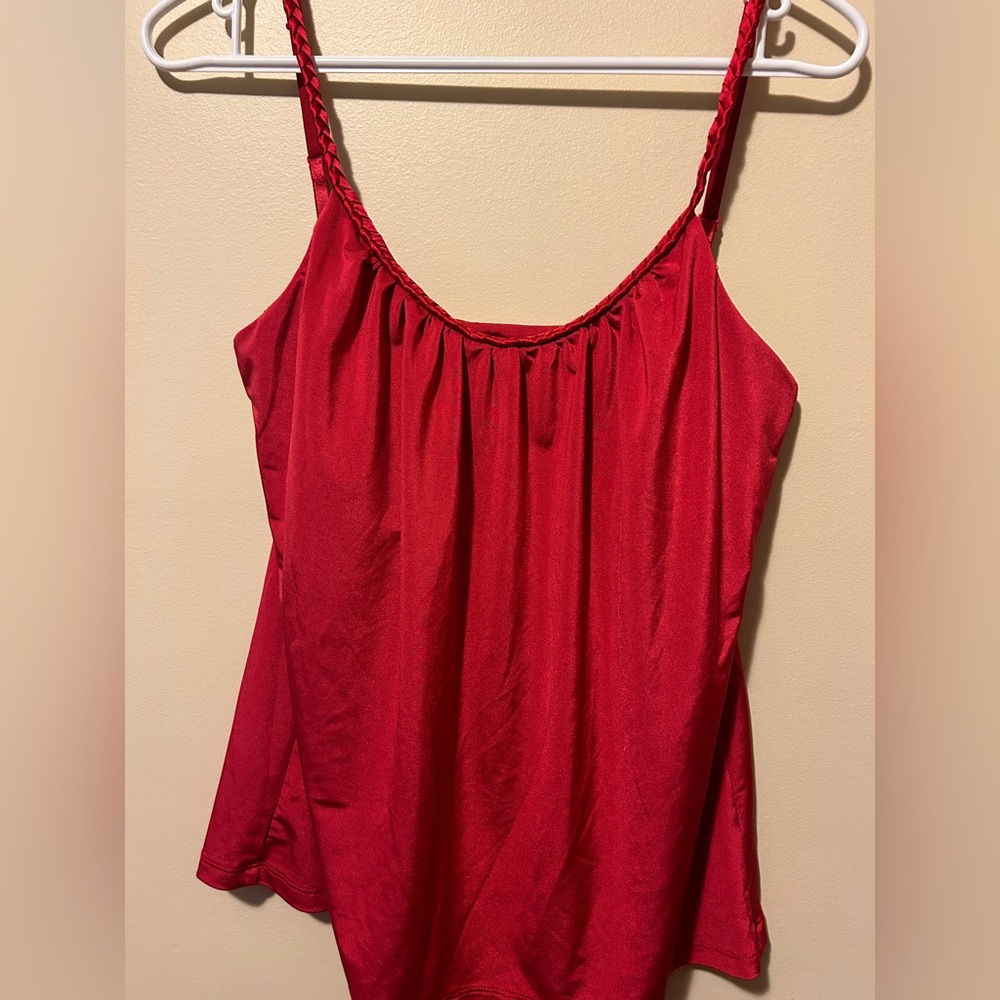 New York and Company red satin-look cami